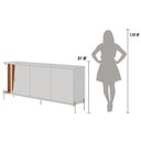 Ver imagem 4 de Buffet Aparador Sena 4 Portas 2 Prateleiras MDF-MDP com LED Off White Matte-Freijó Colibri Móveis