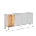 Ver imagem 2 de Buffet Aparador Sena 4 Portas 2 Prateleiras MDF-MDP com LED Off White Matte-Freijó Colibri Móveis