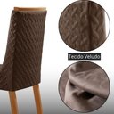 Ver imagem 3 de Mesa de Jantar Liz 4 Lugares Retangular MDF com Vidro 120cm Marrom 4 Cadeiras Carolina Moderna