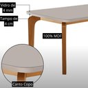 Ver imagem 7 de Mesa de Jantar Liz 4 Lugares Retangular MDF com Vidro 120cm Marrom 4 Cadeiras Carolina Moderna