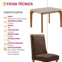 Ver imagem 5 de Mesa de Jantar Liz 4 Lugares Retangular MDF com Vidro 120cm Marrom 4 Cadeiras Carolina Moderna