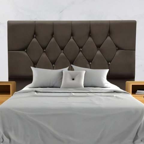 Cabeceira para Cama Box Estofada King 195 Cm Suede Isabela Marrom