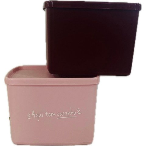 Tupperware Kit 2 Peças Jeitosinho 800ml Aqui Tem Carinho e Marsala Kit 2 Peças Jeitosinho 800ml Aqui