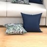 Capa Almofada Almofada Azul e Vivace Estampada 2 Unidades 45cm x 45cm Tecido Jacquard com Zíper - 2