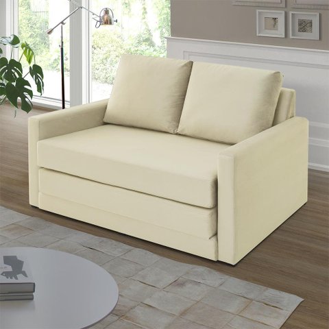 Sofá Simi 2 em 1 Sofá Cama Bege Estofama