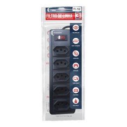 Extensão Elétrica 5 Tomadas Filtro Linha Régua Bivolt - 4