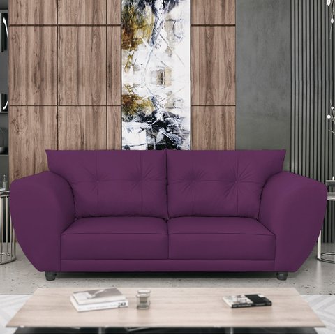 Sofá 2 Lugares Tulipa Suede Roxo - ADJ Decor