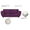 Ver imagem 6 de Sofá 2 Lugares Tulipa Suede Roxo - ADJ Decor