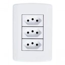 Ver imagem 1 de Placa 4x2 + 3 Tomadas 2p+t 10a-250v 250v - Branco