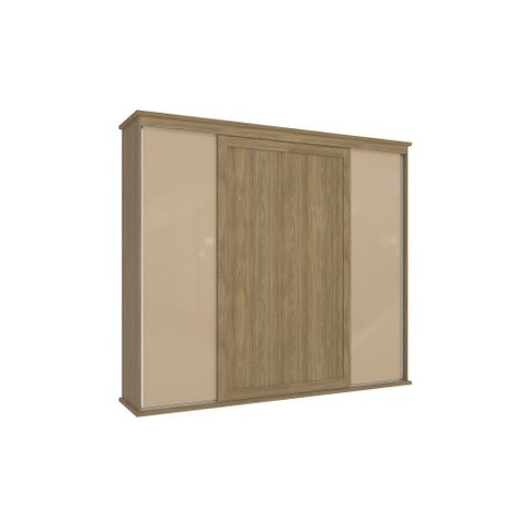 Guarda Roupa Casal Roupeiro 4 Portas 4 Gavetas Nogueira/Macadamia - Kappesberg