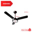 Ver imagem 3 de Ventilador de Teto Citrino Led Preto 3 Pás Tron 220v