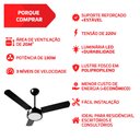 Ver imagem 2 de Ventilador de Teto Citrino Led Preto 3 Pás Tron 220v