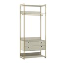 Ver imagem 6 de Guarda-Roupa Closet Casal com Cabideiros 2 Portas 6 Gavetas 232cm Cinza/Off White