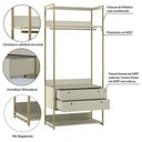 Ver mais imagens de Guarda-Roupa Closet Casal com Cabideiros 2 Portas 6 Gavetas 232cm Cinza/Off White