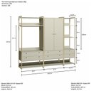 Ver imagem 3 de Guarda-Roupa Closet Casal com Cabideiros 2 Portas 6 Gavetas 232cm Cinza/Off White