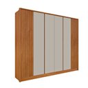 Ver imagem 3 de Guarda Roupa Casal Ripado com 6 Portas, 6 Gavetas e Cabideiros 275x232x56cm Cinamomo/Off White