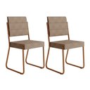 Ver imagem 1 de Cadeira de Cozinha 1736 Aço Kit 2 Uni Cobre/linho Areia - Carraro