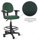 Ver imagem 7 de Cadeira Executiva Caixa Alta com Braço - Verde C/ Preto