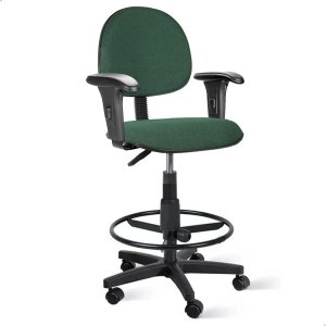 Cadeira Executiva Caixa Alta com Braço - Verde C/ Preto