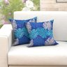 Kit Capa Almofada Azul Estampada Valence v - 1
