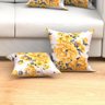 Jogo Capa Almofada Amarela Floral 2 Unidades 45cm x 45cm Tecido Jacquard com zíper - 2
