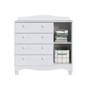 Ver imagem 4 de Cômoda Infantil 4 Gavetas 1 Porta Fraldário Linha Encanto 90cm Branco - Completa Móveis