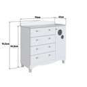 Ver imagem 5 de Cômoda Infantil 4 Gavetas 1 Porta Fraldário Linha Encanto 90cm Branco - Completa Móveis