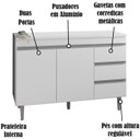 Ver imagem 4 de Balcao Para Pia 116 cm 2 Portas Andreia Branco REAJL
