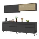 Ver imagem 1 de Armário de Cozinha Compacta 240cm Veneza Multimóveis V3696 Preto
