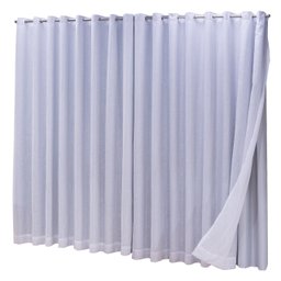 Cortina Blackout com linho 2,80x2,30 Para TRILHO SUÍÇO:Branco-Gelo - 1