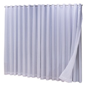Cortina Blackout com linho 2,80x2,30 Para TRILHO SUÍÇO:Branco-Gelo