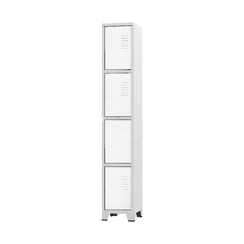 Armário Roupeiro De Aço Para Vestiário 4 Portas Locker Branco