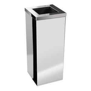 Lixeira Inox Quadrada com Aro em Inox 36 Litros:Inox