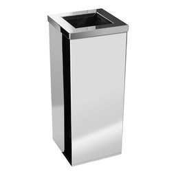 Lixeira Inox Quadrada com Aro em Inox 36 Litros:Inox - 1