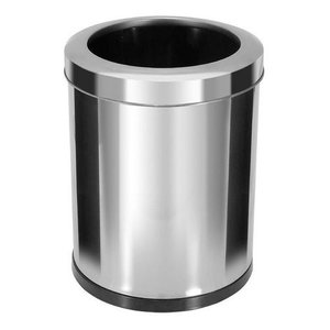 Lixeira Em Inox Com Aro Inox 13,5 Litros:Cinza