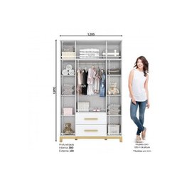 Jogo de Quarto Infantil Alegria com Guarda Roupa e Berço Branco Fosco - Móveis Henn - 4