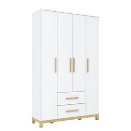 Jogo de Quarto Infantil Alegria com Guarda Roupa e Berço Branco Fosco - Móveis Henn - 3