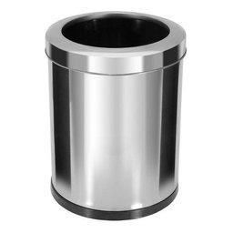 Lixeira Em Inox Com Aro Inox 13,5 Litros:Cinza - 1