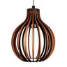 Lustre Redondo Pendente de Madeira 21x18cm - Chocolate - 1