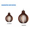 Lustre Redondo Pendente De Madeira 21x18cm - Marfim - 5