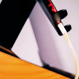 Suporte de Notebook e Celular Moderno em Madeira e Metal - 2