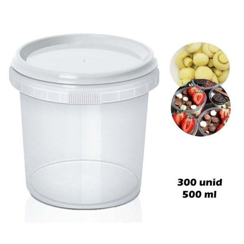 Pote Redondo Lacre Bolo no Pote Descartável 500 ml 300 unid