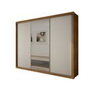 Ver imagem 1 de Guarda Roupa Casal com Espelho 3 Portas 6 Gavetas - Paradizzo Gold-cumaru Off White - Móveis Novo Ho