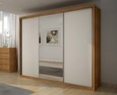 Ver imagem 2 de Guarda Roupa Casal com Espelho 3 Portas 6 Gavetas - Paradizzo Gold-cumaru Off White - Móveis Novo Ho