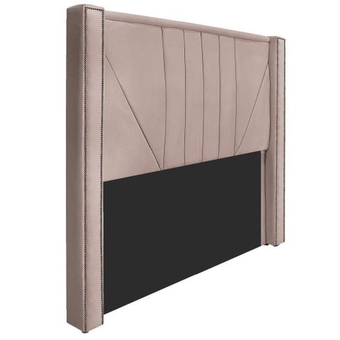 Cabeceira Solteiro 90 Cm Para Cama Box Suede Rosê