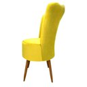 Ver imagem 3 de Cadeira Poltrona Decorativa Pétala Veludo Luxo Premium Pés Retrô Palito Sala e Quarto Amarelo