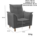 Ver imagem 4 de Poltrona de Amamentação com Puff Quarto de Bebê Bia Suede Cor:cinza