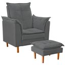 Ver imagem 1 de Poltrona de Amamentação com Puff Quarto de Bebê Bia Suede Cor:cinza
