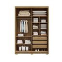 Ver imagem 2 de Guarda-roupa Casal Cairo 2 Portas de Correr com Espelho 3 Gavetas 100% Mdf Flex Nature/fendi - Pnr M