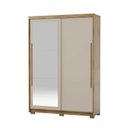 Ver imagem 3 de Guarda-roupa Casal Cairo 2 Portas de Correr com Espelho 3 Gavetas 100% Mdf Flex Nature/fendi - Pnr M